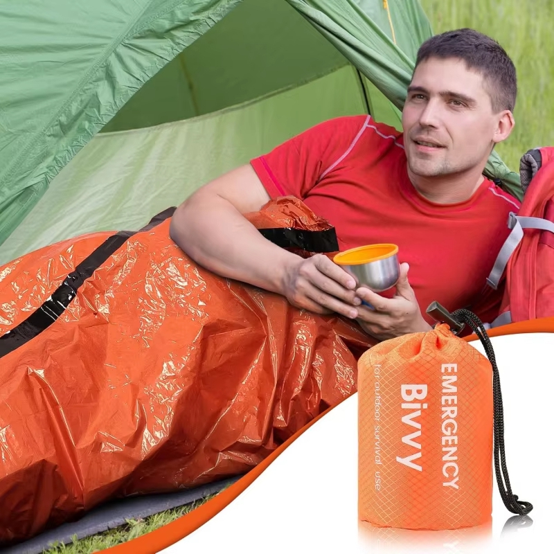 Bivy Sack Lightweight - ถุงนอนฉุกเฉิน ผ้าห่มเอาตัวรอด ผ้าไมลาร์เก็บความร้อน ถุงนอนแบบพกพา น้ำหนักเบา กันน้ำ