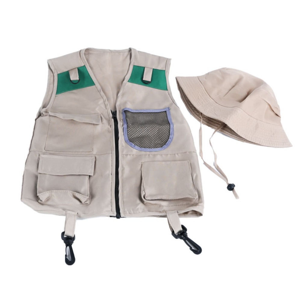 Outdoor Adventure Kit For Kids - เสื้อผ้าฤดูร้อน เสื้อกั๊กนักสำรวจสำหรับเด็ก เสื้อกั๊กแฟชั่น ชุดอุปกรณ์ผจญภัยกลางแจ้ง ชุดแคมป์ปิ้ง อุปกรณ์เล่นบทบาทสมมติ