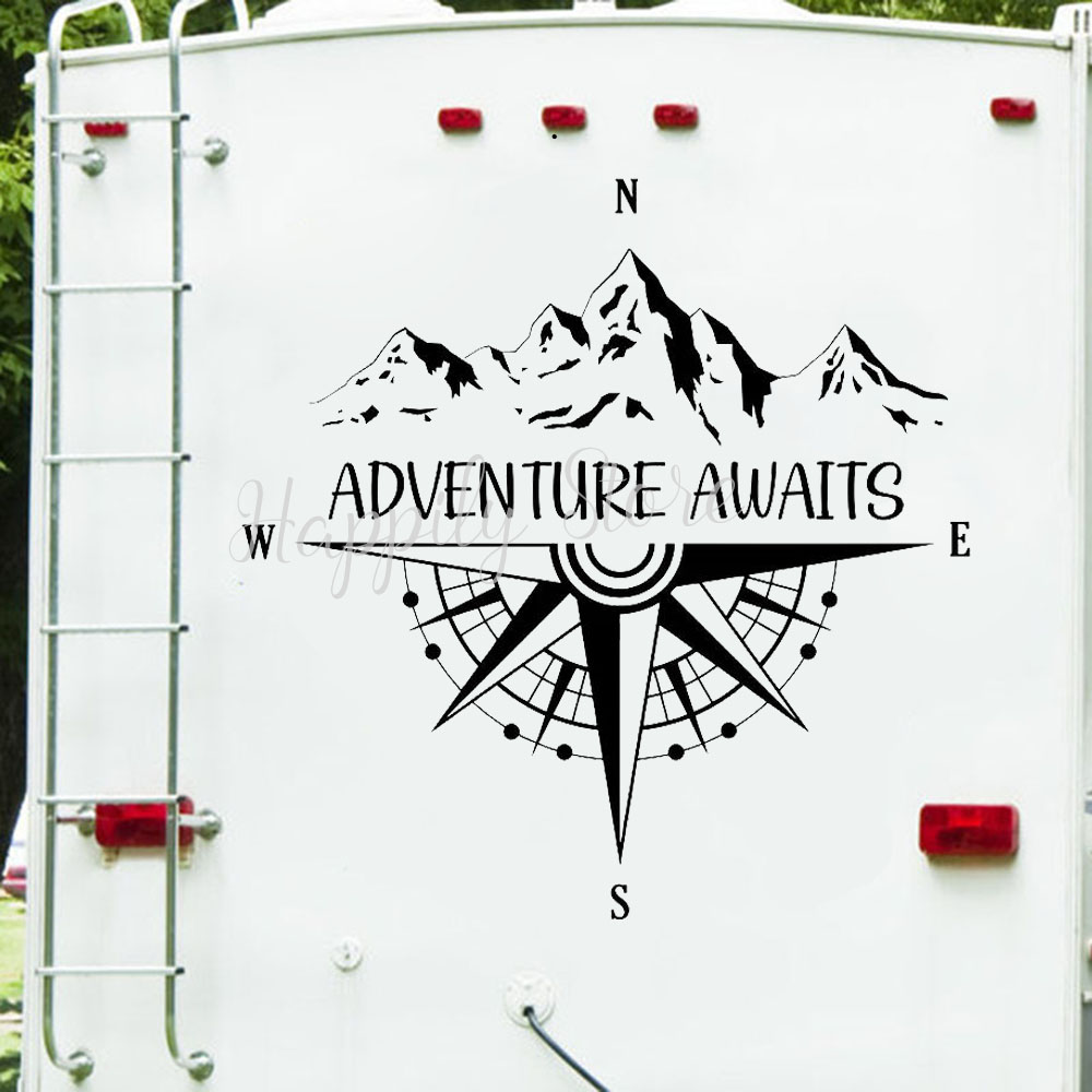 Outdoor Adventure Ideas - Campervan สติกเกอร์ Adventure Awaits Wall Decal