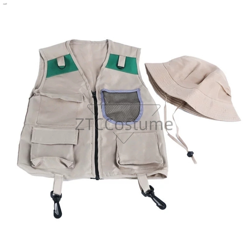 Outdoor Adventure Kit For Boys - เด็ก Explorer เสื้อกั๊กและหมวกเครื่องแต่งกาย Safari Cargo เสื้อกั๊กเด็กชุดผจญภัยกลางแจ้งฮาโลวีนคอสเพลย์แต่งกาย