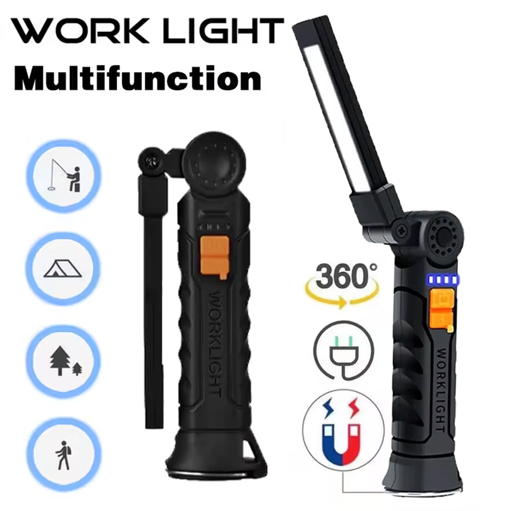 Outdoor Adventurer - ไฟฉาย LED แบบพกพา COB ไฟฉายแบบชาร์จไฟได้ USB