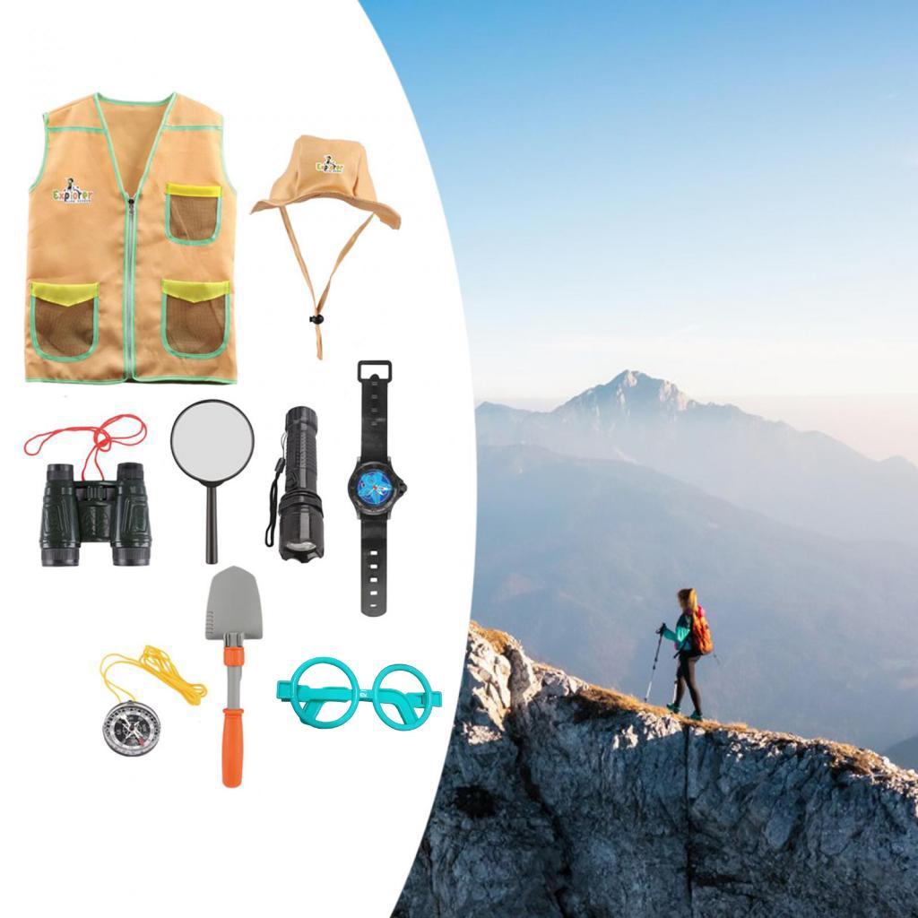 Outdoor Adventure Kit For Boys - ชุดอุปกรณ์ผจญภัยกลางแจ้ง เสื้อกั๊กและหมวกสำหรับเด็ก ชุดแต่งกายเล่นบทบาทสมมติ ชุดแต่งกายสำหรับเด็กผู้ชาย เด็กผู้หญิง ของขวัญวันเกิด