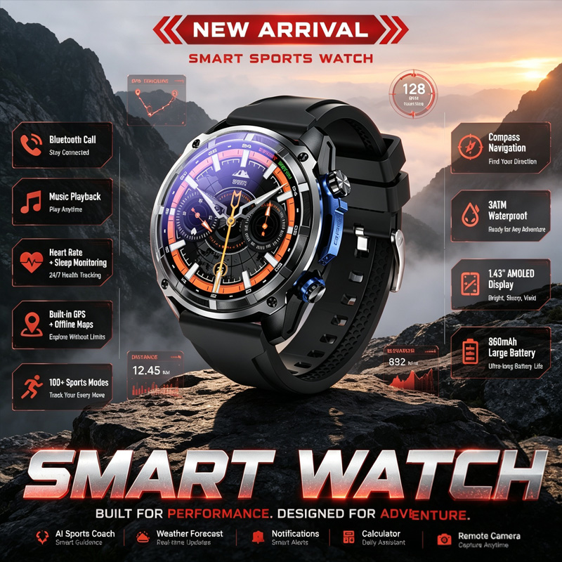 Outdoor Adventure Reservations - 2026 นาฬิกาอัจฉริยะสำหรับการผจญภัยกลางแจ้งรุ่นใหม่ DT G1 พร้อม GPS