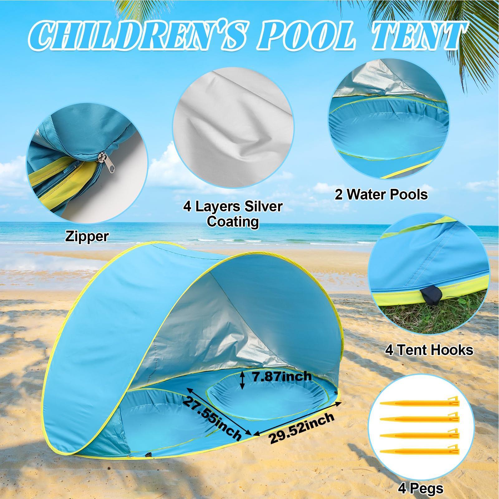 เต็นท์ชายหาดสำหรับเด็กพร้อมสระ - Outdoor Adventure Tent บทวิจารณ์และราคา