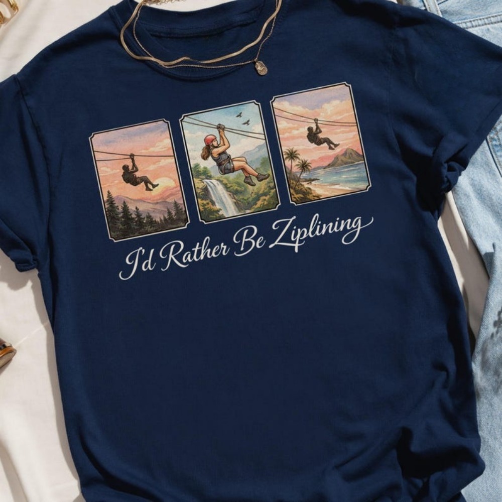 ฉันอยากเลือกเสื้อยืดสำหรับกิจก - Outdoor Adventure Zipline บทวิจารณ์และราคา